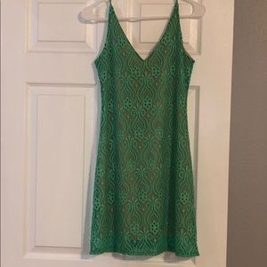 Womans teal lace dress